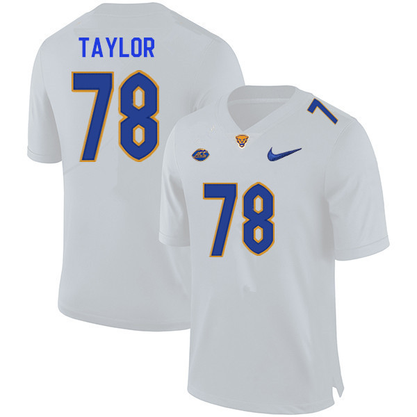 Men #78 Branson Taylor Pitt Panthers College Football Jerseys Sale-White